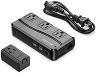 лучшее преобразование напряжения 220v в 110v bestek с адаптером и 4 портами usb зарядки 6a и универсальным адаптером для путешествий (черный) - международный адаптер для розеток великобритании/ес/австралии/сша. логотип