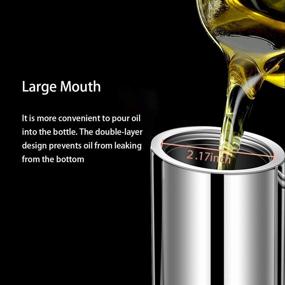 img 1 attached to 🍶 700ml/24oz Sumerflos Stainless Steel Olive Oil Dispenser Bottle - Drip-Free Pouring Oil Pot with Large Storage for Salad and Kitchen Cooking