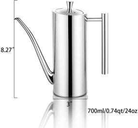 img 3 attached to 🍶 700ml/24oz Sumerflos Stainless Steel Olive Oil Dispenser Bottle - Drip-Free Pouring Oil Pot with Large Storage for Salad and Kitchen Cooking