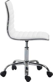 img 2 attached to Poly Chair Vegan Leather White Furniture in Home Office Furniture