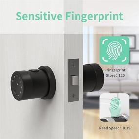 img 3 attached to 🔒 Improved Geek Smart Door Lock - Keyless Fingerprint & Touchscreen Digital Lock, Secure Bluetooth, Easy Installation, Ideal for Airbnb, Hotels, Offices, Apartments, Homes | Upgraded 3.0 Version, Black