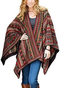 img 2 attached to 🧣 Invisible World Womens Poncho: Alpaca Women's Accessories – Ideal Scarves & Wraps