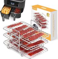 🍳 aieve air fryer rack: premium stainless steel multi-layer dehydrator rack for ninja dual air fryer - compatible with ninja dz201 and dz401 xl air fryer models logo