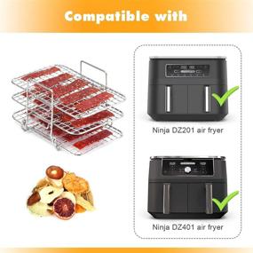 img 3 attached to 🍳 AIEVE Air Fryer Rack: Premium Stainless Steel Multi-Layer Dehydrator Rack for Ninja Dual Air Fryer - Compatible with Ninja DZ201 and DZ401 XL Air Fryer Models