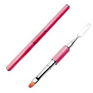 🍉 nejlsd dual-ended nail brush & picker – 2 in 1 stainless steel tool for quick building gel and nail extension, uv gel brush spatula (watermelon red) logo