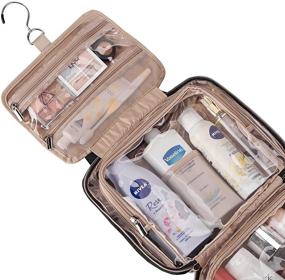 img 3 attached to 💼 NISHEL Hanging Travel Toiletry Bag Organizer - Large Makeup Cosmetic Case for Bathroom Shower, with 4 Sections