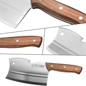 img 3 attached to 🔪 Kitory Heavy Duty Meat Cleaver Butcher Knife: Multi-Purpose Chopper for Bone, Meat, and Vegetables - Dual Edges, Ergonomic Pearwood Handle - Ideal Gift for Chinese Chefs, Holidays!