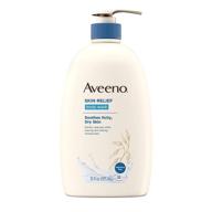 🛁 очищающий гель для тела aveeno skin relief без аромата с овсянкой для сухой зудящейся кожи, мягкий и не содержащий мыла для чувствительной кожи, 33 жидк. унц. - без красителей логотип