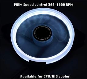 img 2 attached to 🌀 EZDIY-FAB 120mm White LED Ring Fan, Blue LED Case Fan - 3 Pack for PC Case, CPU Cooler, Radiators with PWM and 4-Pin