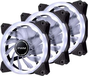 img 4 attached to 🌀 EZDIY-FAB 120mm White LED Ring Fan, Blue LED Case Fan - 3 Pack for PC Case, CPU Cooler, Radiators with PWM and 4-Pin