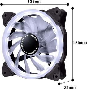 img 3 attached to 🌀 EZDIY-FAB 120mm White LED Ring Fan, Blue LED Case Fan - 3 Pack for PC Case, CPU Cooler, Radiators with PWM and 4-Pin