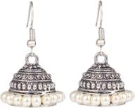 💎 sansar india - lightweight oxidized beaded indian earrings for girls and women - jewelry logo