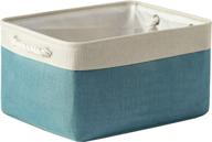 tegance large teal fabric basket: stylish 📦 storage solution for shelves, closets, and offices (15.7lx11.8wx8.3h inch) logo