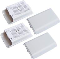 🎮 white xbox 360 wireless controller battery pack cover shell case enhancer (4x capacity) logo