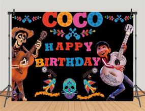 img 2 attached to Coco-themed Happy Birthday Photo Backdrop with Mexican Fiesta Style for Boy Baby Shower or Birthday Party Decoration