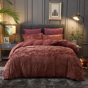 img 4 attached to PHF Velvet Heavyweight Bedding Burgundy