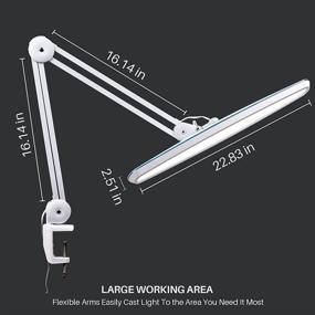 img 2 attached to 🔦 Bemelux Task Lamp: Efficient 2200 Lumen Dimmable Led Desk Lamp with Clamp, 117PCS Bright LEDs, Metal Swivel Arm - Perfect for Office, Home, Workbench, and Craft Tables - 23 Inch Lamp Head Work Lamp in White