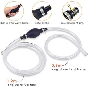 img 2 attached to KATUMO 15MM Diameter Gasoline Siphon Hose | Upgrade Nozzle for Fuel Transfer | Portable Hand Fuel Pump with 2 Durable PVC Hoses | Ideal for Gas, Oil, Water