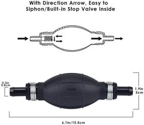 img 3 attached to KATUMO 15MM Diameter Gasoline Siphon Hose | Upgrade Nozzle for Fuel Transfer | Portable Hand Fuel Pump with 2 Durable PVC Hoses | Ideal for Gas, Oil, Water