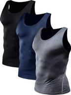 neleus men's 3 pack: high-performance compression sport tank tops logo