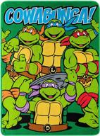 🐢 nickelodeon's teenage mutant ninja turtles cowabunga dudes fleece throw blanket - 46x60 size, multicolor logo