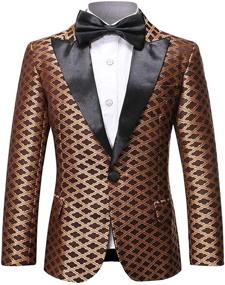 img 4 attached to 👔 Stylish Formal Blazer Outfit Pattern Tuxedo for Boys' Clothing at Suits & Sport Coats Online