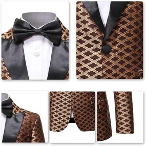 img 1 attached to 👔 Stylish Formal Blazer Outfit Pattern Tuxedo for Boys' Clothing at Suits & Sport Coats Online