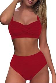 img 2 attached to 👙 Selowin Women's Waisted Cheeky Swimsuit - Enhance Your Style with Premium Women's Clothing