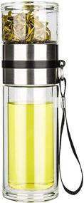 img 4 attached to ☕ PARACITY Glass Tea Infuser Bottle - Leakproof Travel Tumbler for Loose Leaf Tea - 13 OZ/380ML