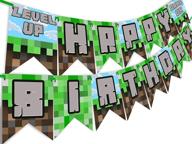 🎉 usa-made game-on pixel party happy birthday banner by pop parties логотип