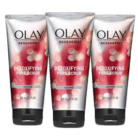 img 4 attached to Olay Regenerist Facial Cleanser: Detoxifying Pore Scrub & 🧼 Exfoliator - Pack of 3 (5 Fl. Oz, Packaging May Vary)