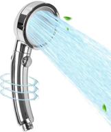 💦 revitalize your shower experience with homegus shower head: high pressure, handheld with on/off switch, 3 modes in silver logo