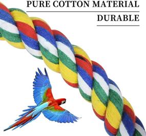 img 1 attached to 🐦 Lotus Bird Swing, Cage Hanging Toys - Bite Resistant Cotton Rope Swing Perch Toy for Parrots - Boredom Breaker for Budgies, Cockatiels, Conures, Finches, and Small Parakeets