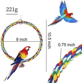 img 3 attached to 🐦 Lotus Bird Swing, Cage Hanging Toys - Bite Resistant Cotton Rope Swing Perch Toy for Parrots - Boredom Breaker for Budgies, Cockatiels, Conures, Finches, and Small Parakeets