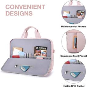 img 2 attached to 💼 Light Flight Pink Laptop Bag for Women - Expandable 15.6 Inch Case, Stylish Slim Briefcase for Computers