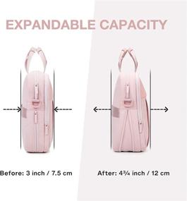 img 3 attached to 💼 Light Flight Pink Laptop Bag for Women - Expandable 15.6 Inch Case, Stylish Slim Briefcase for Computers