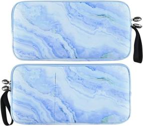 img 1 attached to 🔹 CM Neoprene Keyboard Sleeve Case Bag: Protect Magic Keyboard, Mouse, and Trackpad with Wireless Trackpad - Blue Marble Pattern