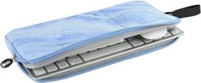 img 2 attached to 🔹 CM Neoprene Keyboard Sleeve Case Bag: Protect Magic Keyboard, Mouse, and Trackpad with Wireless Trackpad - Blue Marble Pattern