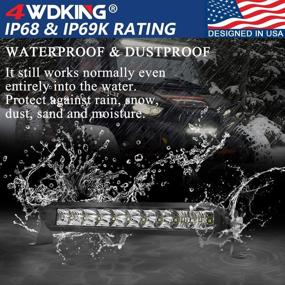 img 2 attached to 4WDKING 10 inch LED Light Bar - Waterproof Off-Road Combo Work Light for Ford F150 Polaris RZR Jeep Wrangler - Super Bright Truck Driving Fog Lamp