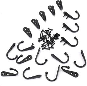 img 1 attached to 🧲 Tebery Pack of 50 Rustic Black Wall Mounted Coat Hooks with Screws for Bathroom, Kitchen, and Garage Use