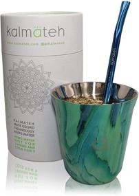 img 3 attached to Stainless Steel Double Walled Yerba Mate Gourd - Small Mate Cup with Bombilla and Cleaning Brush - 5oz (Turquoise)