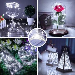 img 3 attached to 🎄 Olafus 16 Pack Fairy Lights Battery Operated, IP68 Waterproof Mini Firefly String Light, 7ft Silver Wire Micro LED Starry Light for Indoor Decor Wedding Party DIY Christmas Tree Gift – Cool White, Enhanced SEO