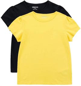 img 4 attached to 👚 UNACOO Classic Sleeve Jersey T Shirt: Fashionable Girls' Clothing for Every Occasion