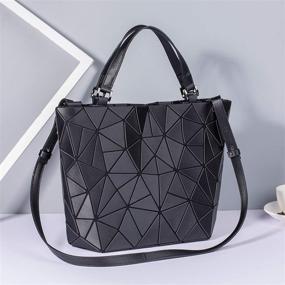 img 1 attached to Geometric Luminous Handbags Holographic Reflective Women's Handbags & Wallets in Totes