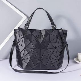 img 2 attached to Geometric Luminous Handbags Holographic Reflective Women's Handbags & Wallets in Totes