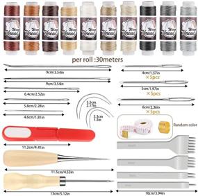 img 3 attached to Complete 44-Piece Leather Sewing Kit: Waxed Thread, Prong Punch, Awl, Needles & Supplies for Beginners