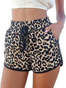 img 1 attached to 🐆 Stylish Leopard Print Beach Shorts: Kafeimali Women's Fashion for a Trendy Summer Look