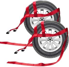 img 3 attached to 🔗 B4B BANG 4 BUCK 2 Pack Universal Adjustable Tie Down Tow Straps for Demco Kar Kaddy Dollys - 15 to 20 Inch Rim - 6600 lb Breaking Strain - Includes 2 Flat Hooks