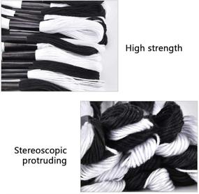 img 2 attached to 🧵 24-Pack Cross Stitch Threads: Black & White Cotton Embroidery Floss for Friendship Bracelets & Knitting Project, Including 12 Floss Bobbins