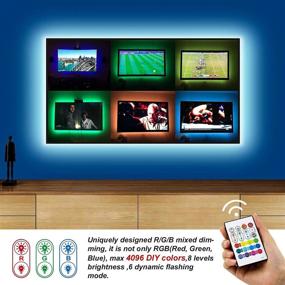 img 3 attached to 📺 BASON LIGHTING TV Backlight: 8.2ft RGB 4096 DIY Colors LED Strip for 32-58 inch TV/Monitor with Remote Control - Ideal Gaming Lights & Ambient Lighting Kit!
